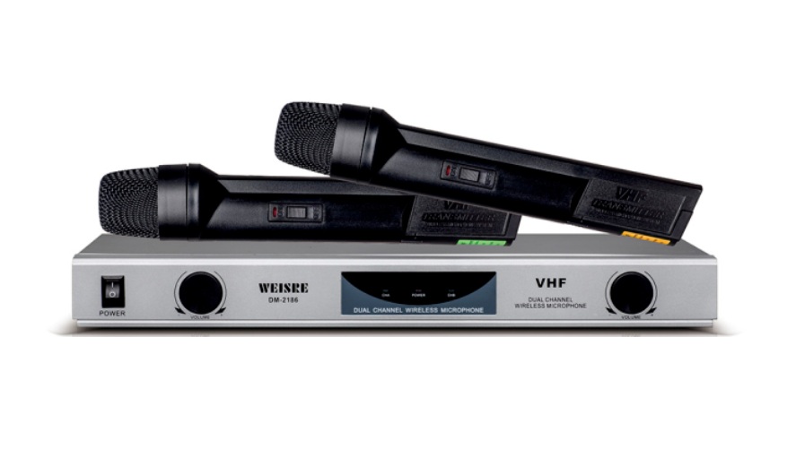 Set 2 Microfoane DM-2186 Black Wireless cu receiver